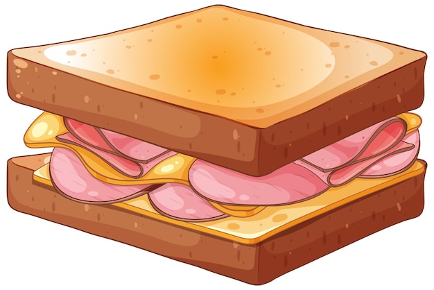 Kostenloser Vektor ein köstliches schinken- und käse-sandwich