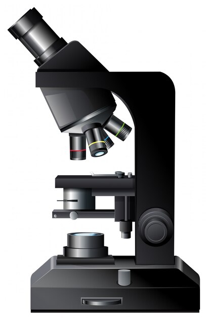 Ein Mikroskop auf weißem Hintergrund