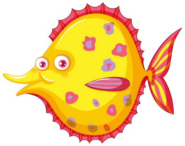 Ein netter Heilbuttfisch auf weißem Hintergrund