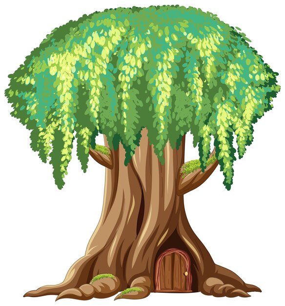 Ein riesiger Baum auf weißem Hintergrund