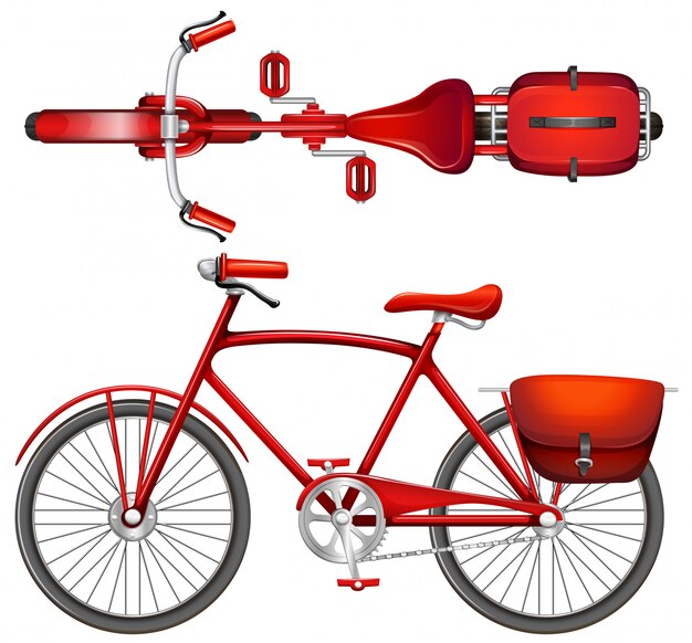 Ein rotes Fahrrad