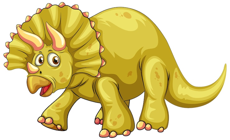 Kostenlose Vektor ein triceratops-dinosaurier-cartoon-charakter