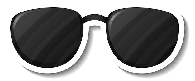 Kostenloser Vektor eine aufklebervorlage mit isolierten brillen-sonnenbrillen