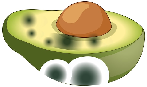 Kostenloser Vektor eine avocado mit schimmel