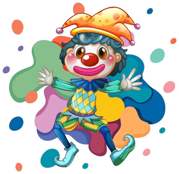 Eine bunte Clown-Zeichentrickfigur