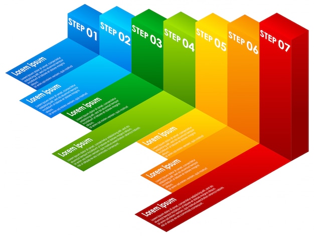 Kostenloser Vektor eine bunte infografik schritte