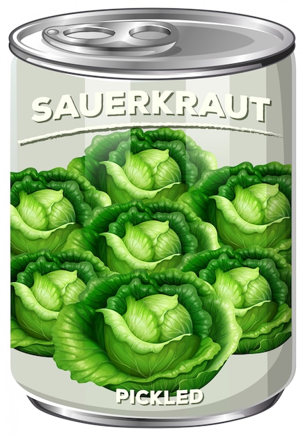 Eine dose eingelegtes sauerkraut