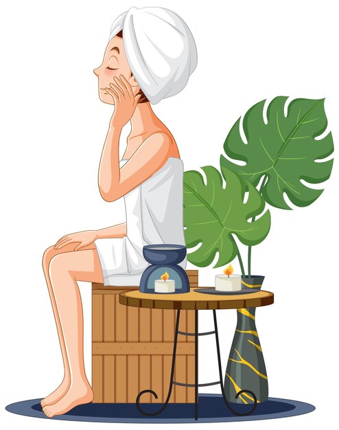 Eine Frau im Handtuch-Spa-Thema