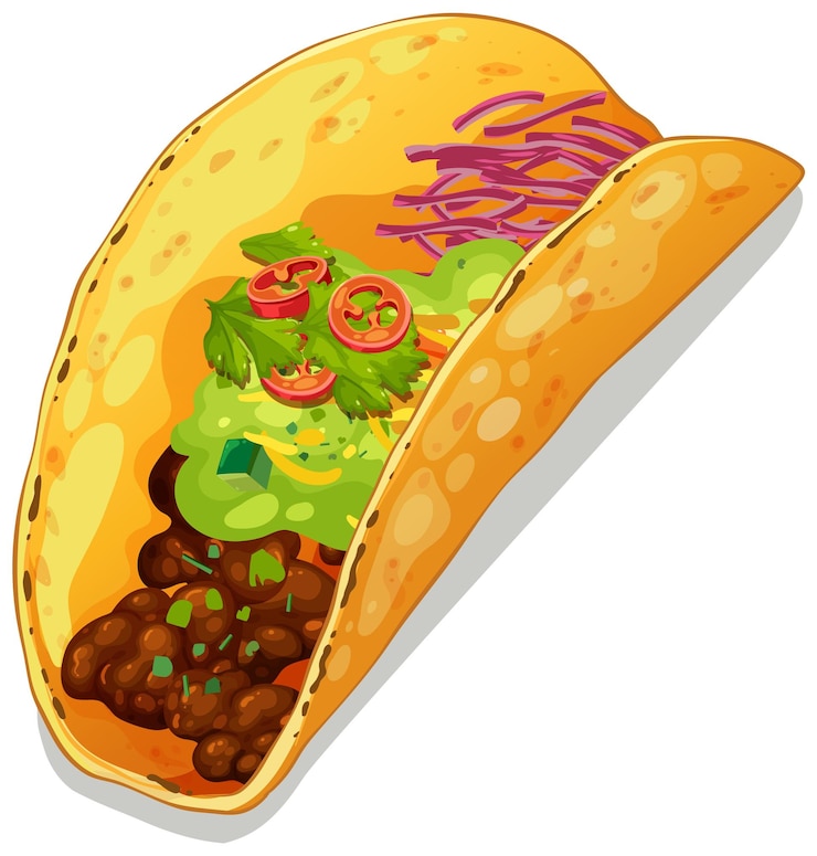 Kostenlose Vektor eine illustration von köstlichen mexikanischen tacos