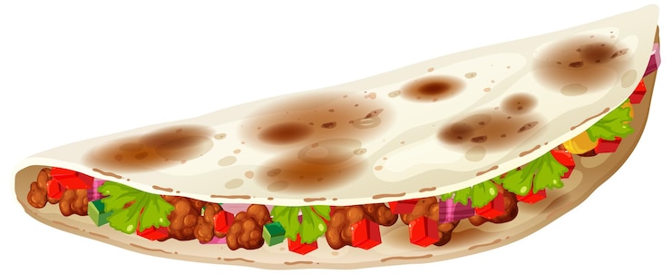 Kostenlose Vektor eine illustration von köstlichen mexikanischen tacos