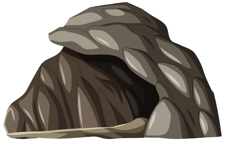 Kostenlose Vektor eine steinhöhle isoliert