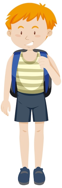 Eine Zeichentrickfigur eines Rucksacktouristen