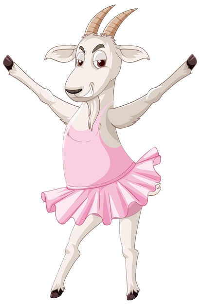 Eine Ziege in einem Kleid eine Ballerina