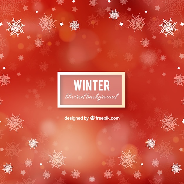 Einfacher roter Winterhintergrund mit Bokeh-Effekt