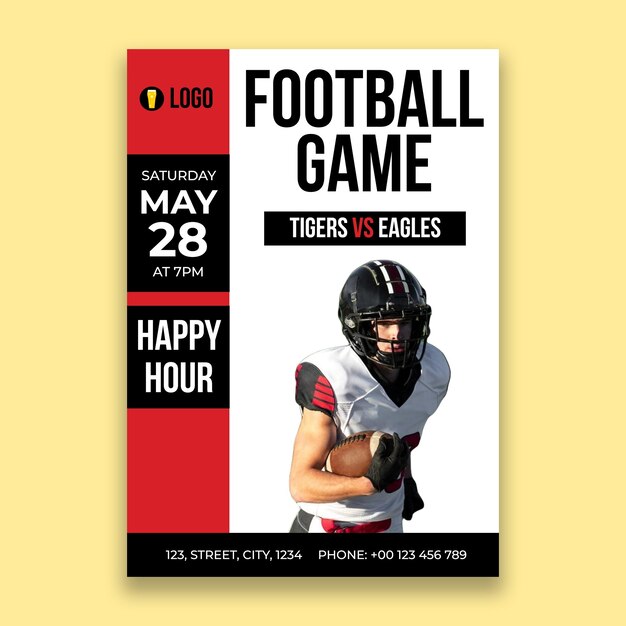 Einladung zum American-Football-Spiel einer professionellen Sportbrauerei