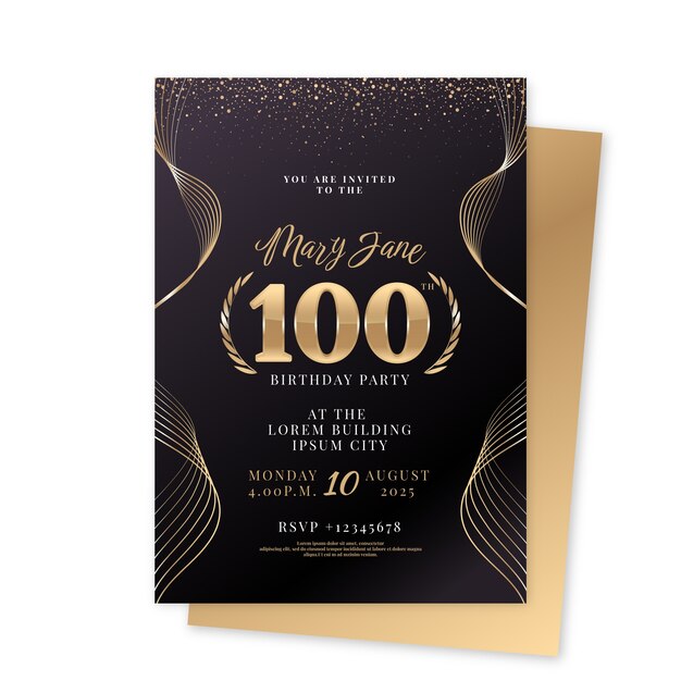 Einladung zum goldenen Jubiläum mit Farbverlauf