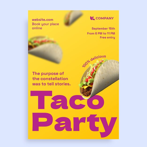 Einladungsdesign für eine Taco-Party