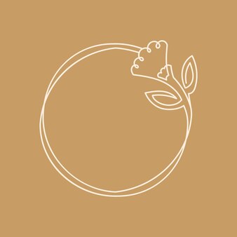 Einzeilige blumen-logo-illustration