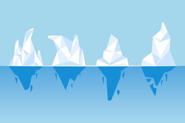 Kostenloser Vektor eisberg sammlung naturkonzept