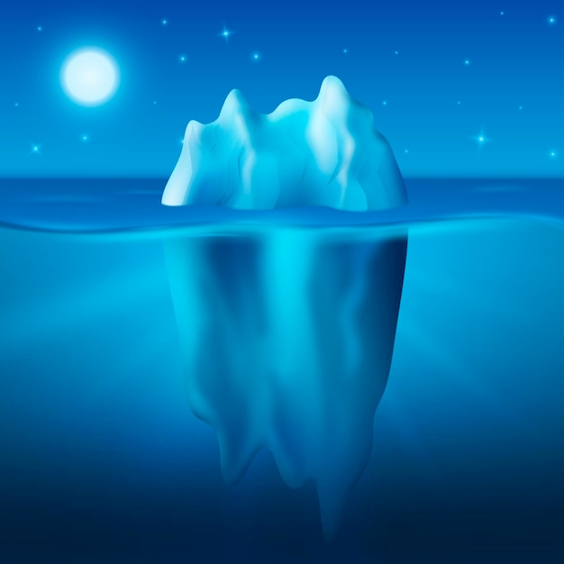Eisberg unter der sternenklaren Nacht
