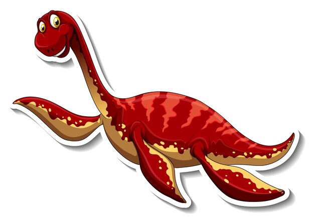 Elasmosaurus Dinosaurier-Cartoon-Charakter-Aufkleber