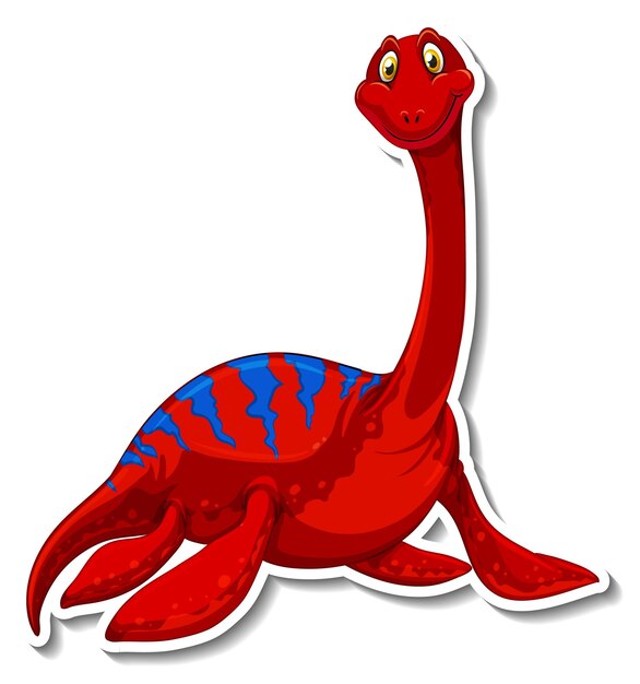 Elasmosaurus Dinosaurier-Cartoon-Charakter-Aufkleber