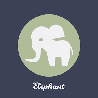 Elefant flaches ikonendesign, logosymbolelement