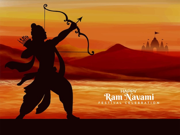 Elegant Glückliches Ram Navami Indisches Fest religiöser Hintergrund