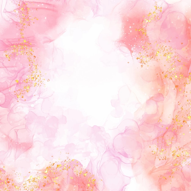 Elegant handgemalte Alkoholfarben-Hintergrund mit goldenem Glanz