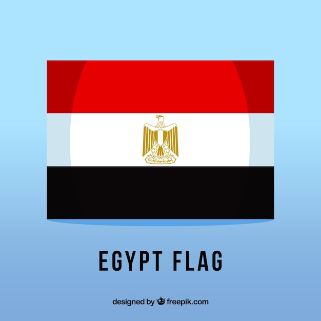 Kostenloser Vektor elegante ägyptische flagge mit flachem design