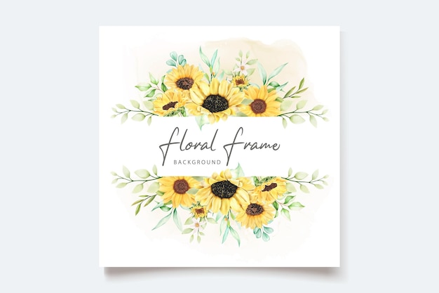 Elegante aquarellsonnenblume einladungskartenvorlage