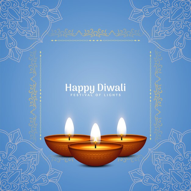Elegante blaue Farbe Happy Diwali Festival Hintergrund