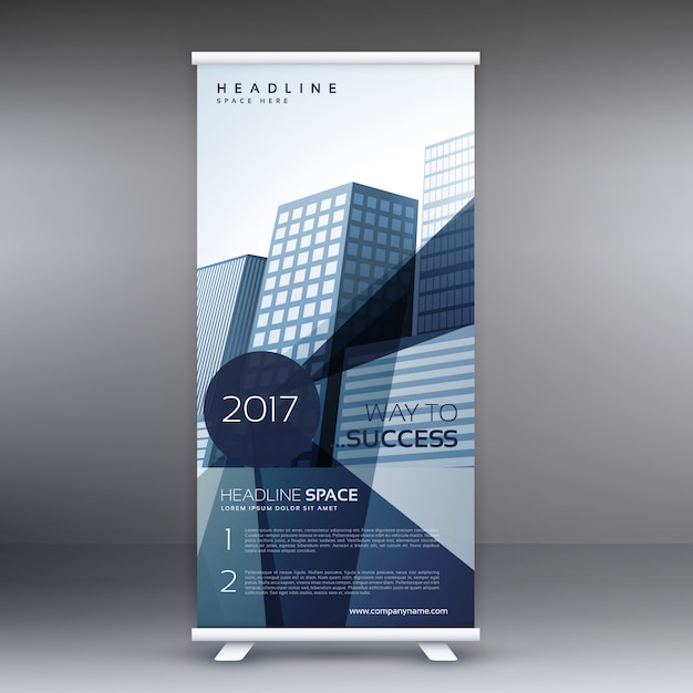 Kostenloser Vektor elegante business-standee moderne roll-up banner design-vorlage