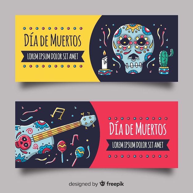 Elegante día de muertos-fahnen