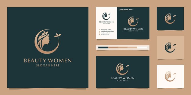Hand Gezeichnet Goldene Elegante Friseur Logos Kostenlose Vektor