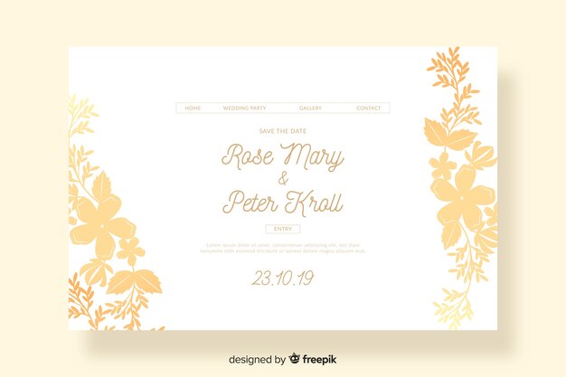 Elegante Hochzeit Landing Page Vorlage