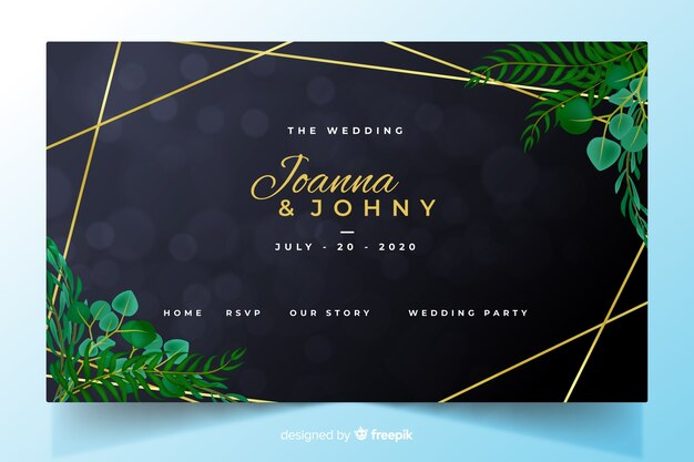 Elegante Hochzeit Landing Page Vorlage