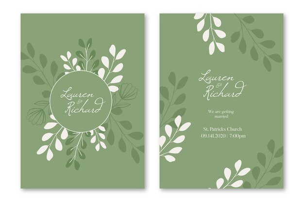 Elegante Hochzeitseinladungsschablone