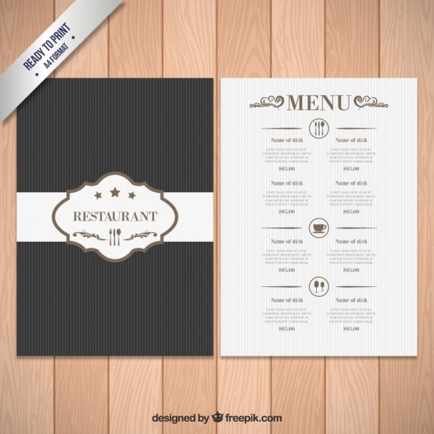 Kostenlose Vektor elegante menüvorlage