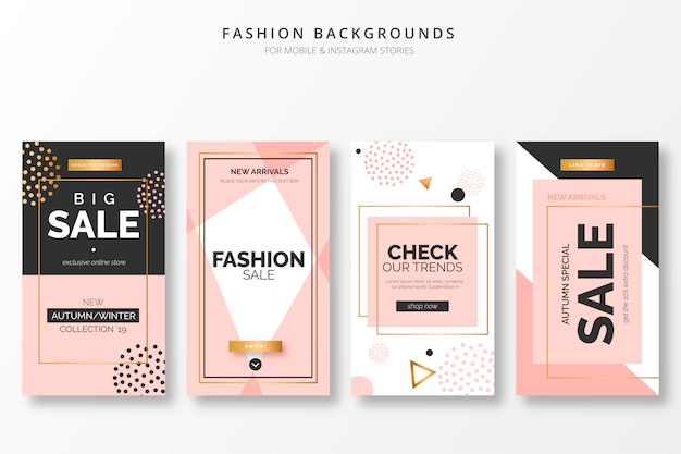 Elegante mode-hintergründe für insta stories