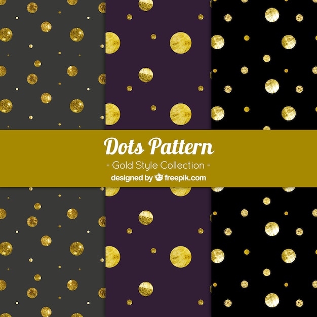 Elegante Muster mit goldenen Punkten