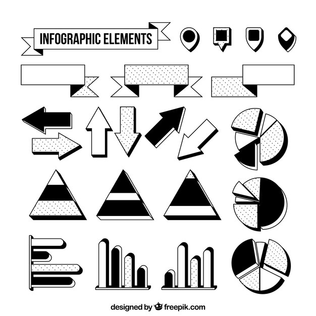 Kostenloser Vektor elegante reihe von infografischen elementen