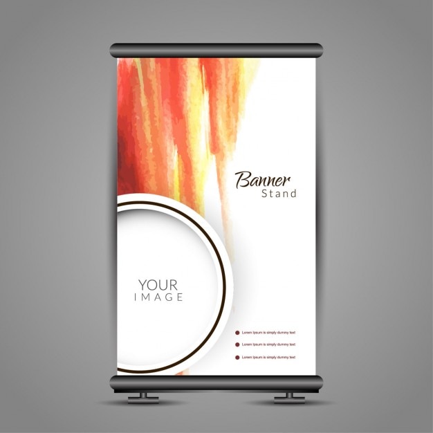 Kostenloser Vektor elegante roll-up banner stand-design