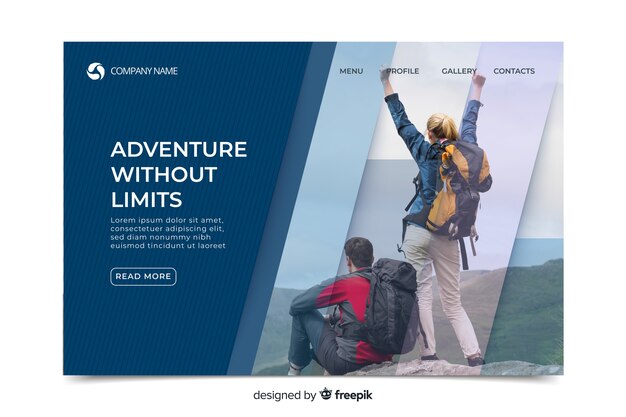 Elegante Sport-Landingpage mit Foto