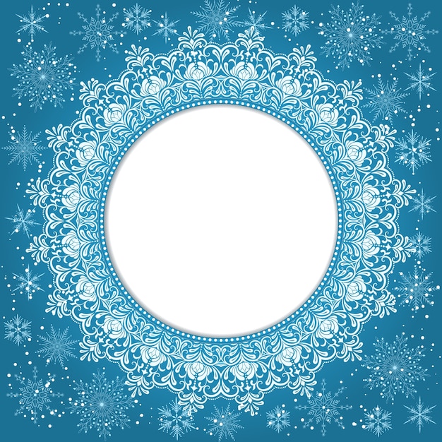 Elegante Weihnachten Hintergrund mit Schneeflocken und Platz für Text. Zusammenfassung Winter Hintergrund. Vektor-Illustration.