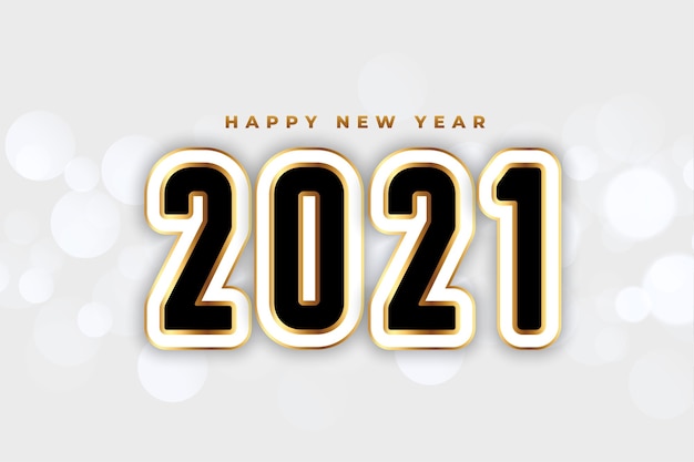 Eleganter 2021 Weiß- und Goldglücks-Neujahrshintergrund