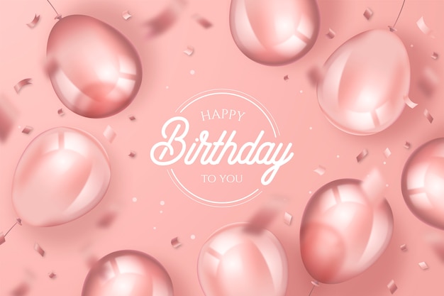 Eleganter Geburtstags-Hintergrund mit realistischen Ballonen