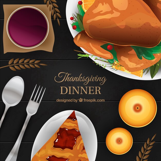 Eleganter Hintergrund der geschmackvollen Thanksgiving Dinner