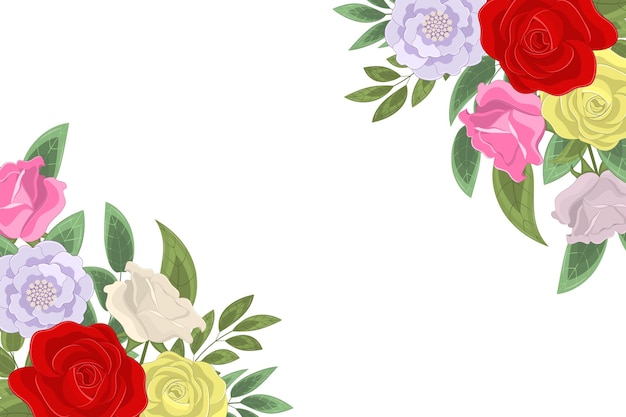 Eleganter hintergrund mit blühenden blumen