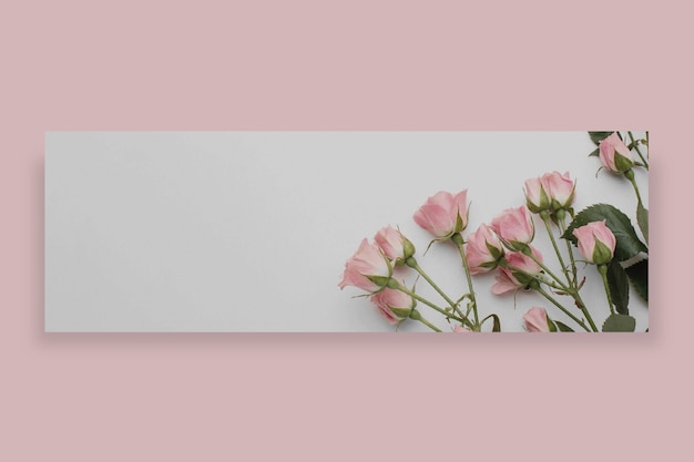 Kostenloser Vektor eleganter rosen-foto-twitter-header